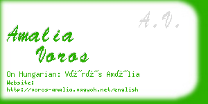 amalia voros business card